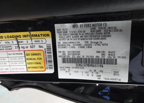 2017 Lincoln Mkz Select z USA, uszkodzony, nr VIN 3LN6L5C98HR651196